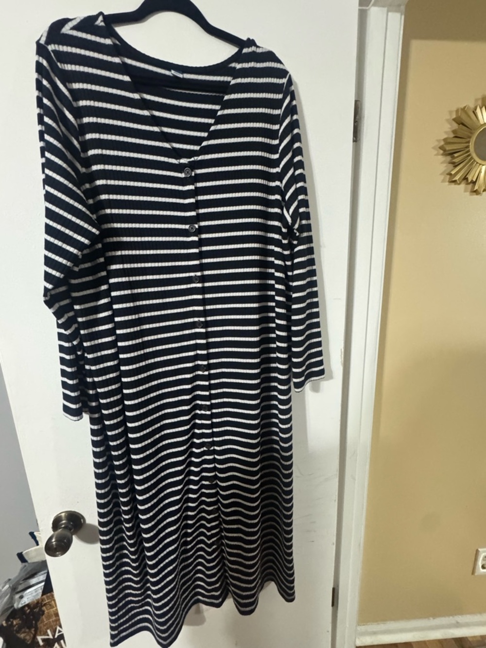 Old Navy Navy and White Striped Knit Top